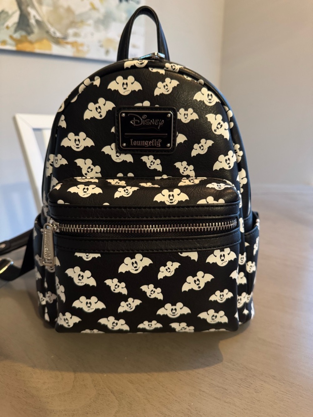 Loungefly Disney Black and White Mickey Bat Mini Backpack